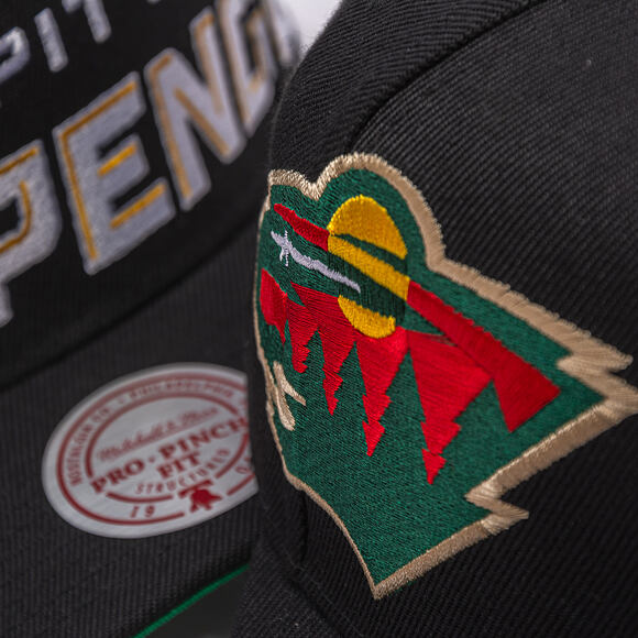 Kšiltovka Mitchell & Ness - NHL Busted Pro - Minnesota Wild - Black