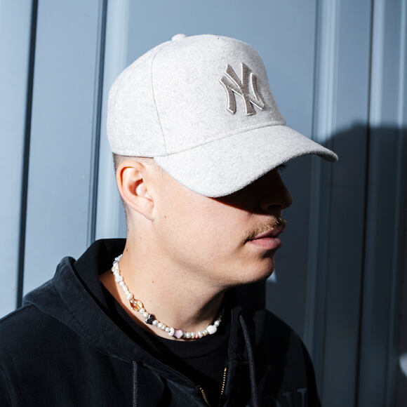 Cap New Era - MLB Melton Wool 9FORTY A-Frame - NY Yankees - Stone