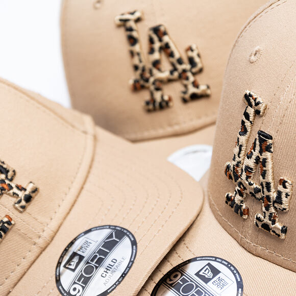 Womens Cap New Era - MLB Animal Infill 9FORTY - LA Dodgers - Camel