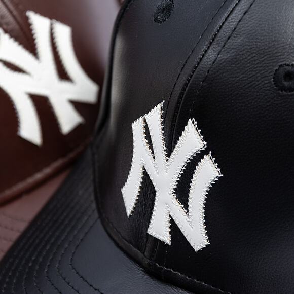 Cap New Era - MLB IMAGE DROP - Leather 9FORTY M-CROWN - NY Yankees - Black