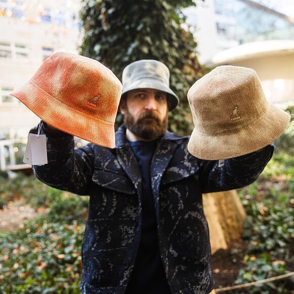 Bucket Hat Kangol - Tie Dye Knit Bucket - Black/Natural