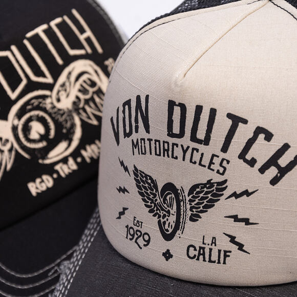 Cap Von Dutch - Trucker - Calif. Motorcycles 1929 Grey/Distressed Black Denim