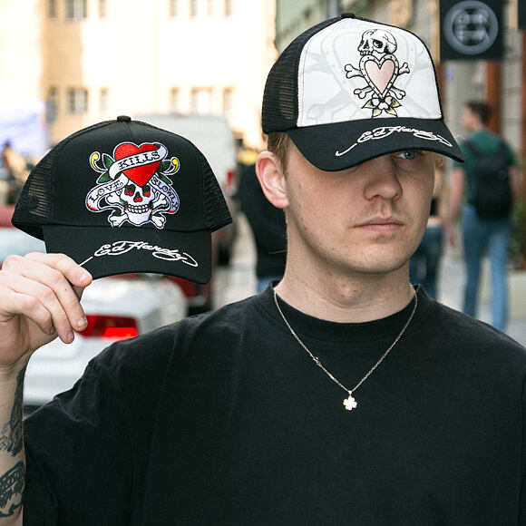 Cap Ed Hardy - Love-Slowly Twill Front Mesh Trucker - Black