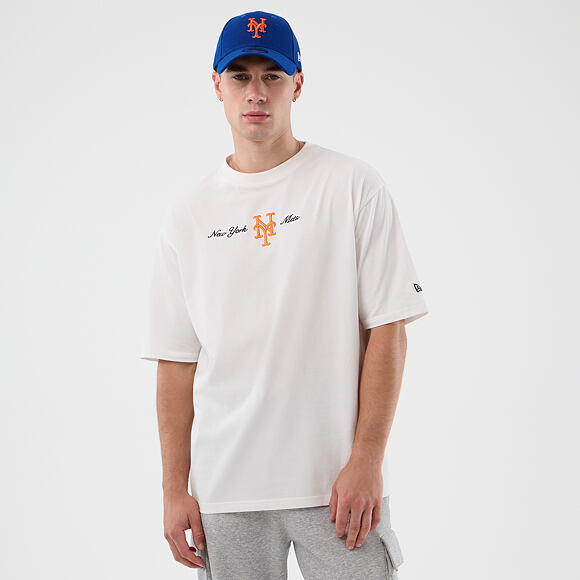 New Era - MLB Script Oversized Tee - NY Mets - White