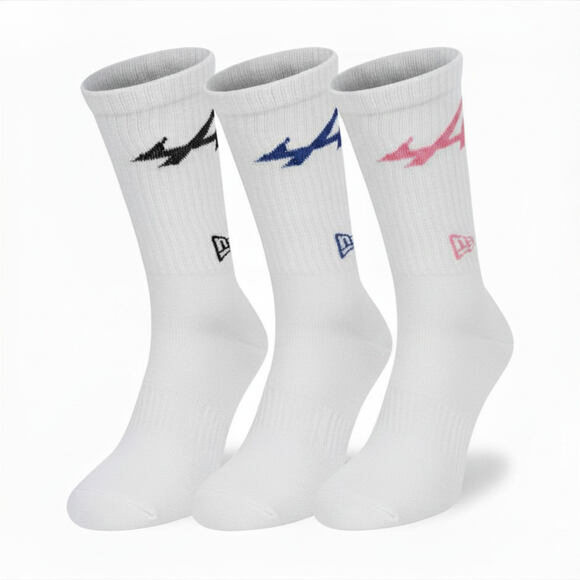 Socks New Era - F1 Logo Crew 3Pk - Alpine Racing - White