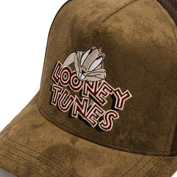 Cap Capslab - Looney Tunes Trucker - Bugs Bunny Logo Peek Suede - Olive / Brown