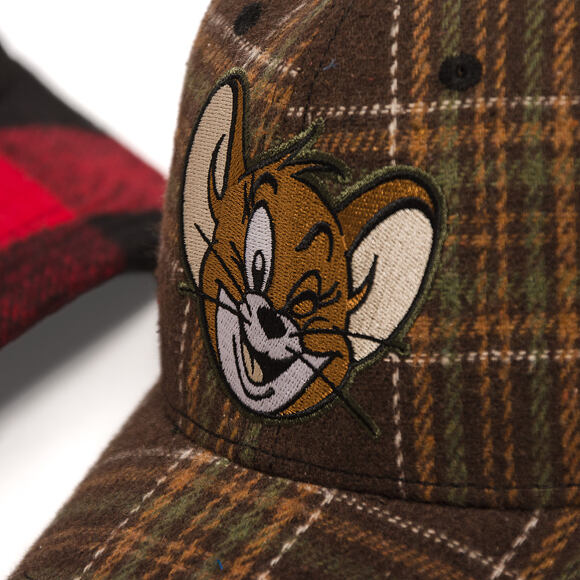 Cap Capslab - Tom & Jerry Trucker - Jerry Wink Checkered - Brown / Black
