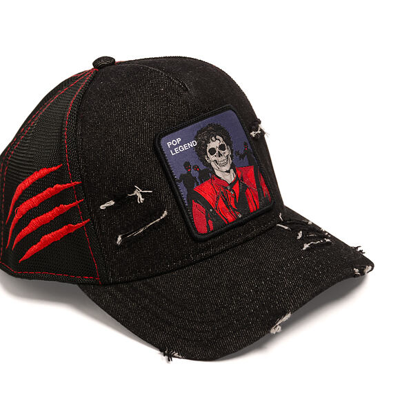 Cap Capslab - Thriller Pop Legend Trucker - Distressed Black Denim