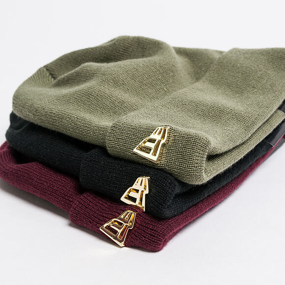 New Era Metal Flag Knit New Olive/Gold Winter Beanie