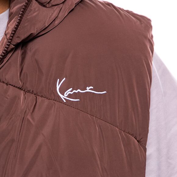 Vesta Karl Kani Chest Signature Puffer Vest brown