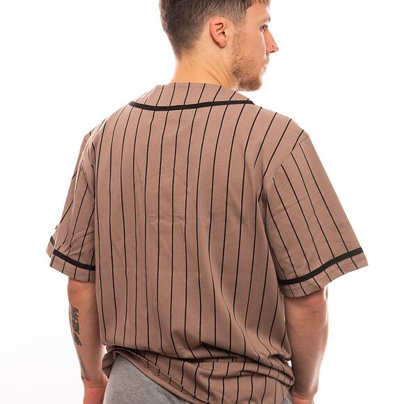 Triko New Era Pinstripe Jersey Ash Brown / Black