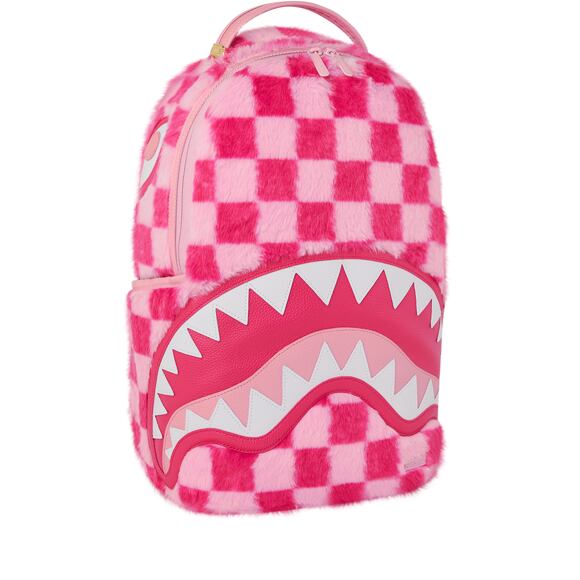 Sprayground Pink Fur Check Backpack