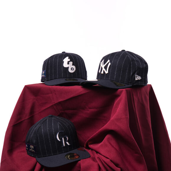 Cap New Era - MLB Moon Cooperstown 59FIFTY - Colorado Rockies - White And Navy Pinstripe