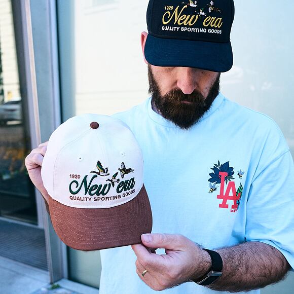 Cap New Era - Branded Suede Pre-Curved 9FIFTY Retro Crown - Cream / Deep Auburn