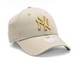 Dámská Kšiltovka New Era - MLB Metallic 9FORTY - NY Yankees - Stone / Gold