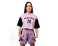 Dámské triko New Era MLB Lifestyle Crop Tee New York Yankees Pastel Lilac / Black