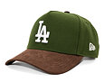 Cap New Era - MLB Suede Visor 9FORTY A-Frame - LA Dodgers - Rifle Green / Brown