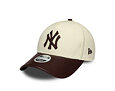 Womens Cap New Era - MLB Fabric Mix 9FORTY M-CROWN - NY Yankees - Cream / Brown