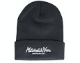 Mitchell & Ness Branded Pinscript Cuff Knit Charcoal Winter Beanie