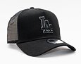 New Era 9FORTY Trucker MLB Black on Black Team Logo Los Angeles Dodgers Snapback Cap