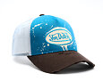 Cap Von Dutch - Paint Splash Print & Embroidery Baseball - Turquoise / Brown