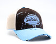 Cap Von Dutch - Paint Splash Print & Embroidery Baseball - Brown / Light Blue