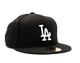 New Era 59FIFTY MLB Basic Los Angeles Dodgers Fitted Black / White Cap