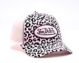 Womens Cap Von Dutch - Velvet Leopard Print Baseball - Pink / White