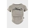 Dámské Triko Karl Kani - Woven Signature Washed Gathering Crop Tee - light grey