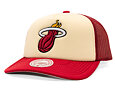 Kšiltovka Mitchell & Ness - NBA Vintage Block Trucker - Miami Heat - Cream