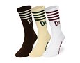 Socks New Era - Stripe Crew Socks 3pk - Brown / Cream / White