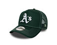 Kšiltovka New Era - MLB Contrast Stitch WS Retro 9FORTY Trucker - Oakland Athletics - Dark Green