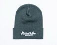Mitchell & Ness Branded Pinscript Cuff Knit Dark Green Winter Beanie