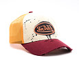 Cap Von Dutch - Paint Splash Print & Embroidery Baseball - Cream / Burgundy / Yellow