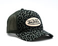 Womens Cap Von Dutch - Velvet Leopard Print Baseball - Olive