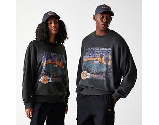 Mikina New Era - NBA Washed Graphic Crewneck - LA Lakers - Black