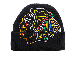 Beanie Mitchell & Ness - NHL Line Light Knit - Chicago Blackhawks - Black