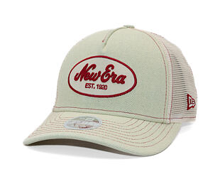 Womens Cap New Era - Branded Denim Oval Logo 9FORTY M-CROWN A-Frame Trucker - Cream