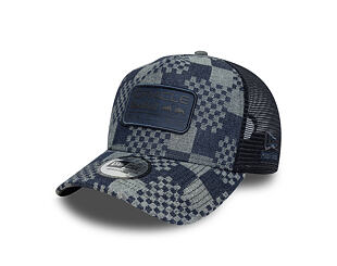 Cap New Era - F1 Pattern Denim 9FORTY A-Frame Trucker - RED BULL F1 - Navy Blue