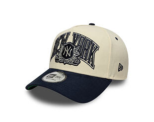 Cap New Era - MLB Wordmark Suede 9FORTY A-Frame - NY Yankees - Cream / Navy