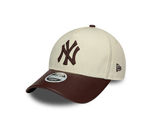 Womens Cap New Era - MLB Fabric Mix 9FORTY M-CROWN - NY Yankees - Cream / Brown