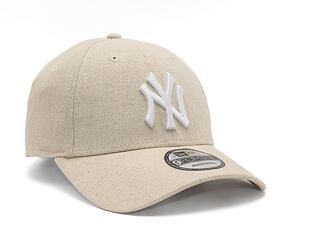 Kšiltovka New Era 9FORTY MLB Linen New York Yankees Stone / White