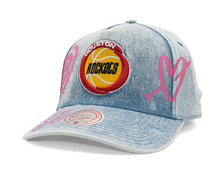 Cap Mitchell & Ness - Painted Love - NBA - Houston Rockets - Light Blue