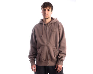 Sweatshirt Champion - Washed Brown Hoodie Full Zip Sweatshirt