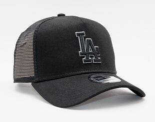 New Era 9FORTY Trucker MLB Black on Black Team Logo Los Angeles Dodgers Snapback Cap