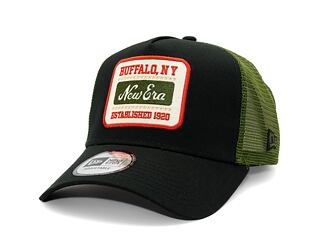 Kšiltovka New Era - Buffalo Patch 9FORTY Trucker - Black / New Olive