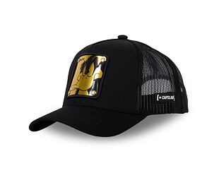 Kšiltovka Capslab - Trucker Looney Tunes - Daffy Duck Metal Plate - Black / Gold
