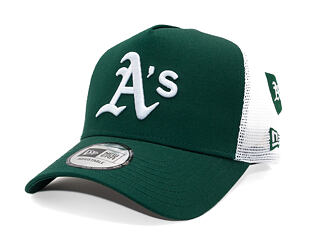 Kšiltovka New Era - MLB Mesh Patch 9FORTY Trucker - Oakland Athletics - Dark Green