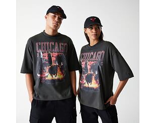 Triko New Era - NBA Washed Graphic Tee - Chicago Bulls - Black