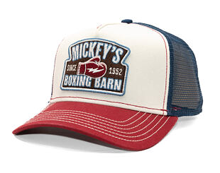 Kšiltovka Stetson - Trucker Cap Boxing Barn - Red / Offwhite